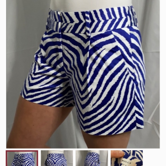 Milly size 2 blue Zebra print shorts - Picture 1 of 3